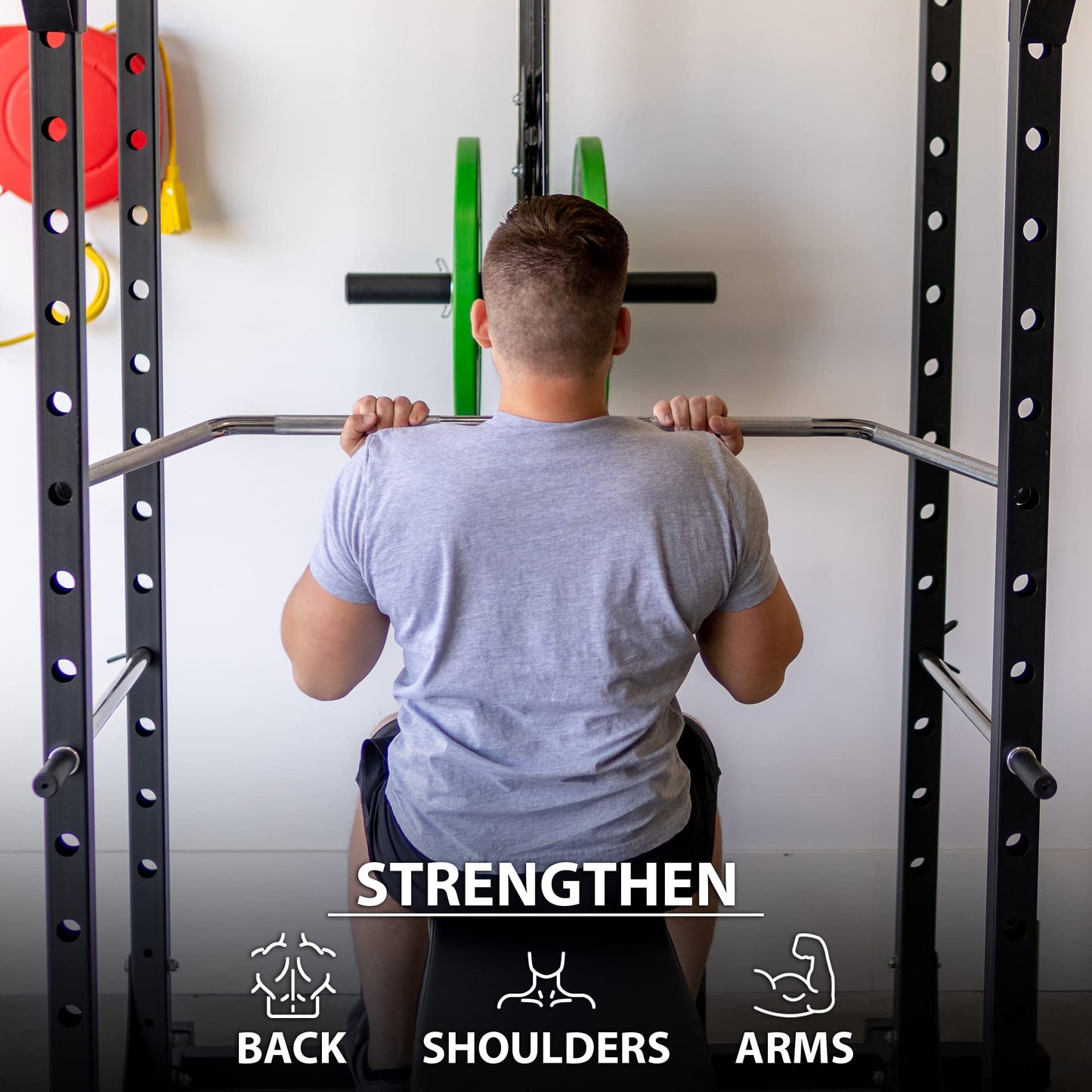 Synergee Lat Bar 48" – Wide and Narrow Grip Cable Attachment