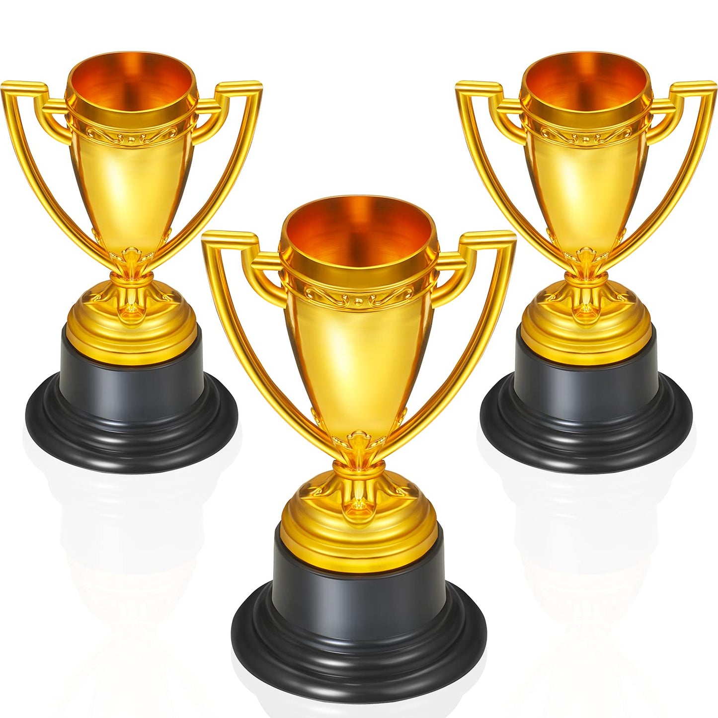 3 Pcs Mini Trophies, Gold Plastic Tiny Small Trophy Cups Winner Awards for Kids adults Sports, Rewards, Winning Prizes, Competitions Ceremony Party Favors