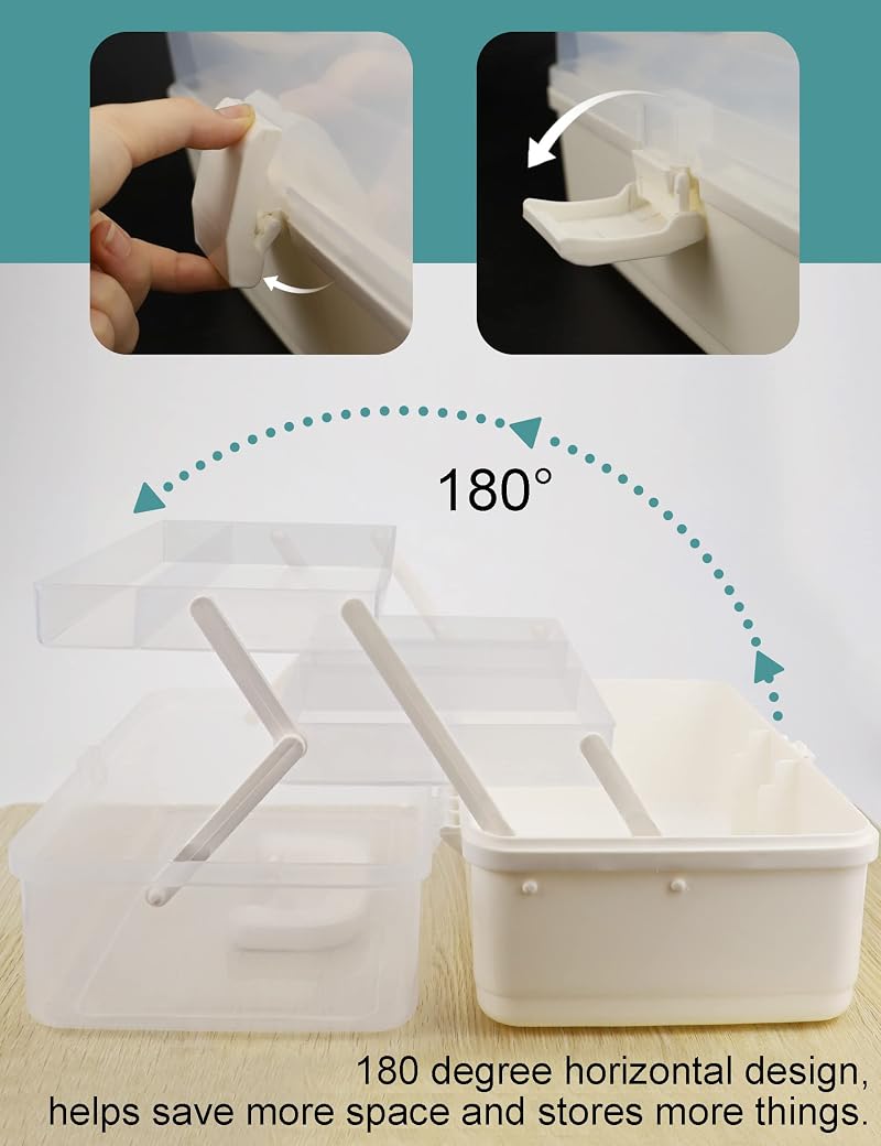 Large 3-Layer Tackle Box, White Plastic Storage Organizer with 2 Trays - Avlcoaky Variation of THIS listing