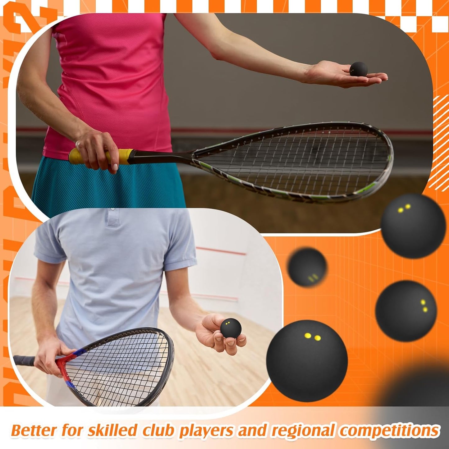 12 Pcs Squash Ball Professional Squash Ball High Reliability Practical to Use Excellent Performance Rubber for Training Practice and Competition