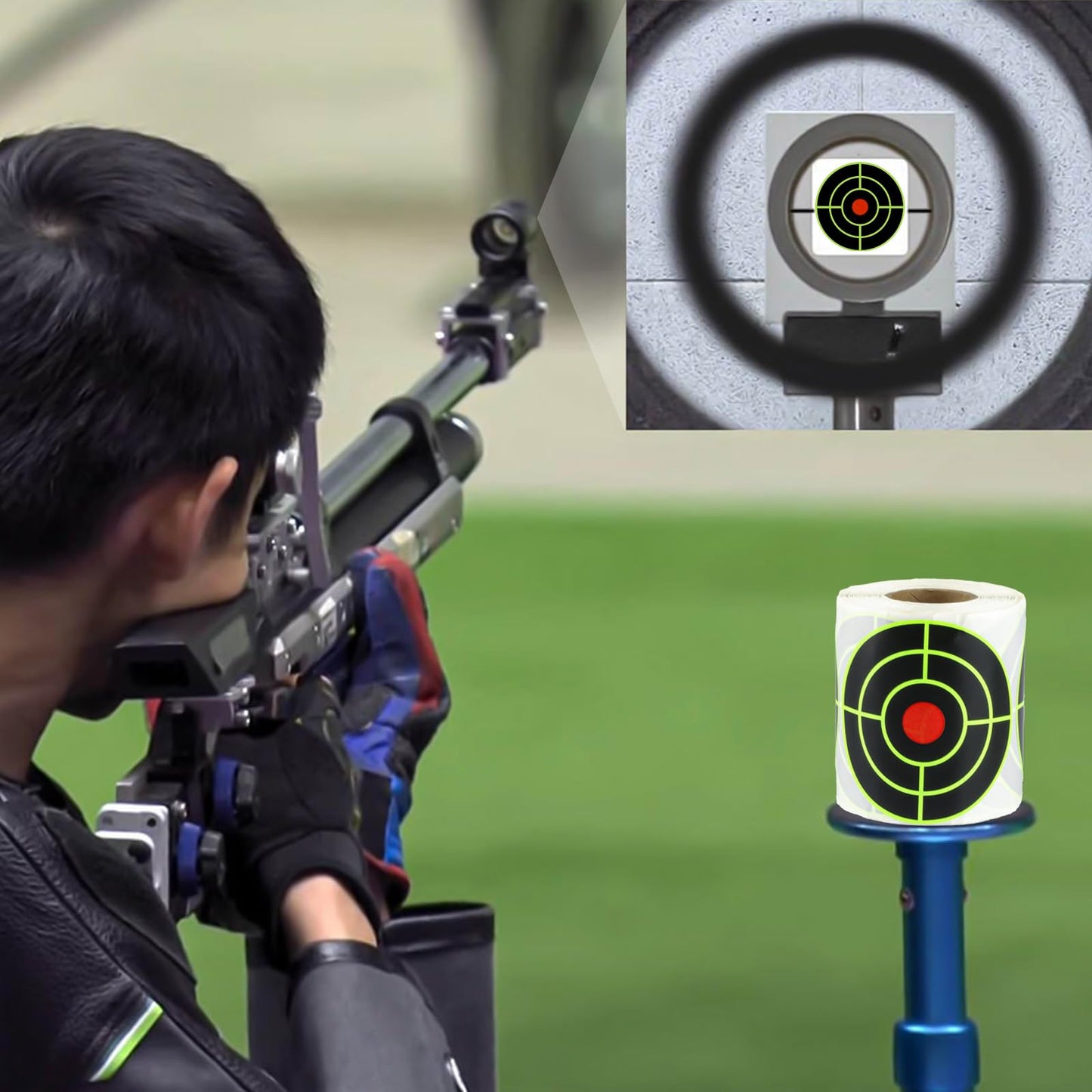 2Pcs 3 Inch Splatter Targets for Shooting Range Targets, 2 Roll/400 Pcs Splatter Target Stickers, Self Adhesive Reactive Paper Target Stickers for Archery Bow Shooting Practice