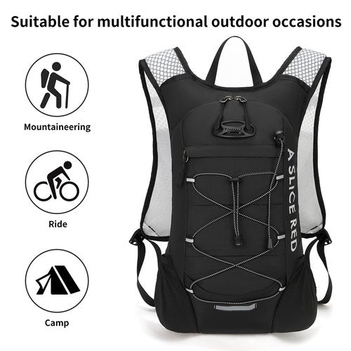 Hydration Backpack, Running Water Backpack with 2L Bladder, Hydro Water Daypack for Men Women Cycling Hiking Rave