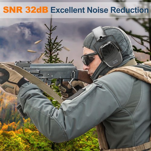 2 Pack Shooting Ear Protection Earmuffs, SNR 32dB Ear Protection for Gun Range,Hearing Protection for Shooters, Shooting Ear Protection Ear Muffs for Noise Reduction for Shooting Range/Mowing