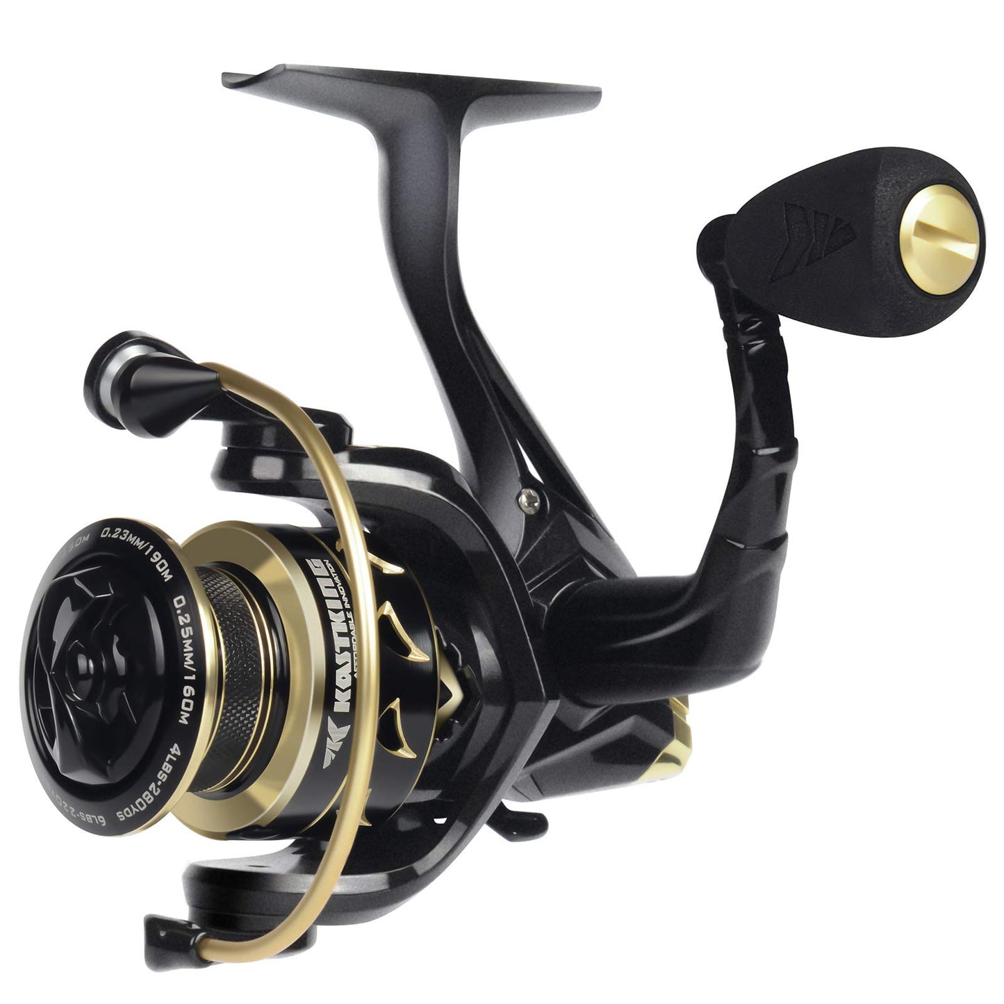 KastKing Valiant Eagle Spinning Reels, Black Gold Fishing Reel, Size 3000