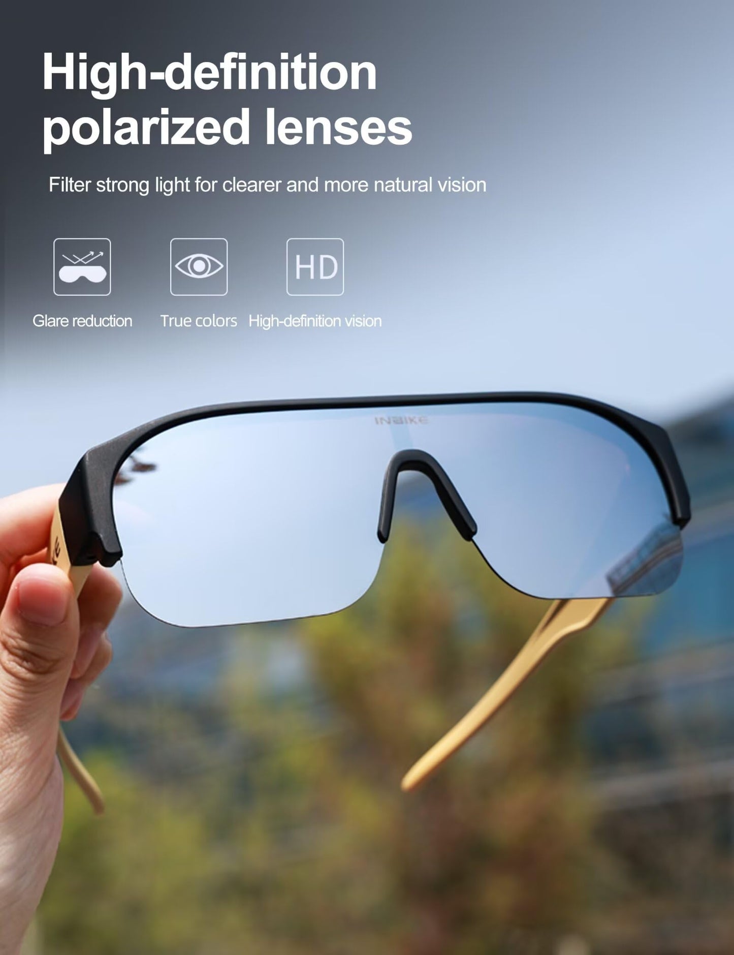 INBIKE Polarized Fit Over Glasses Sunglasses UV400 Protection for Men Women Cycling Driving
