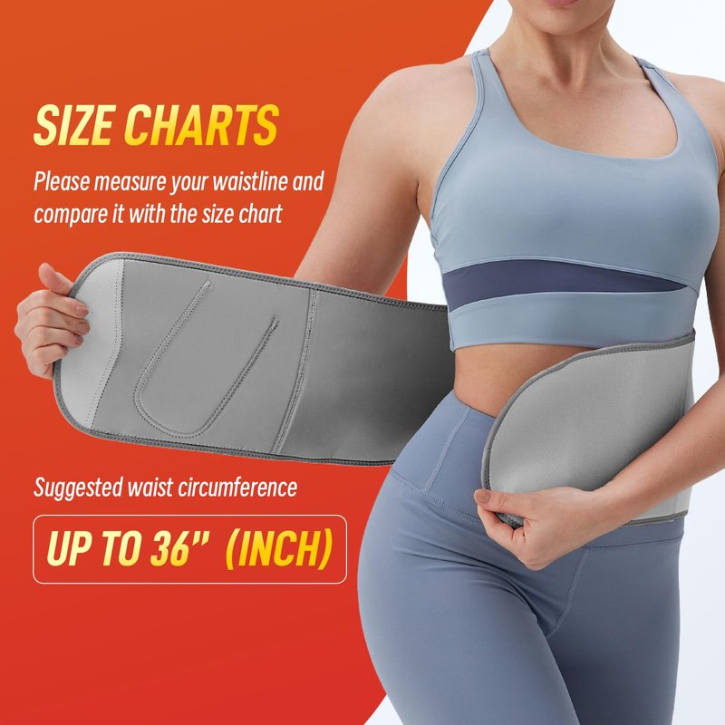 Domaste Waist Trimmer for Women & Men - Sweat Belt Waist Trainer Stomach Wrap for High-Intensity Training & Workouts(Lunar Rock)