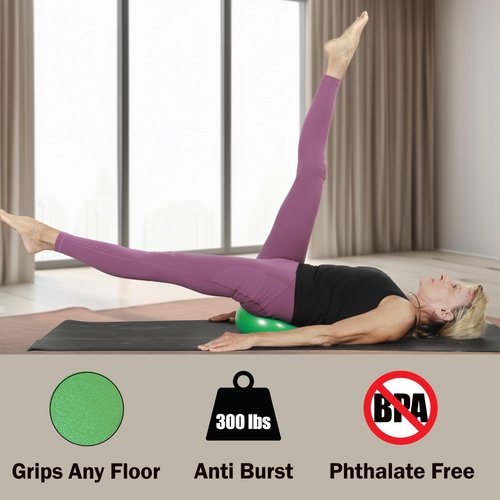 The Original 9 inch Pilates Ball - Exercise Ball for Abs, Core & Back - Workout Ball for Home Gym and Fitness Routines - Easy to Carry in Gym Bag or Luggage