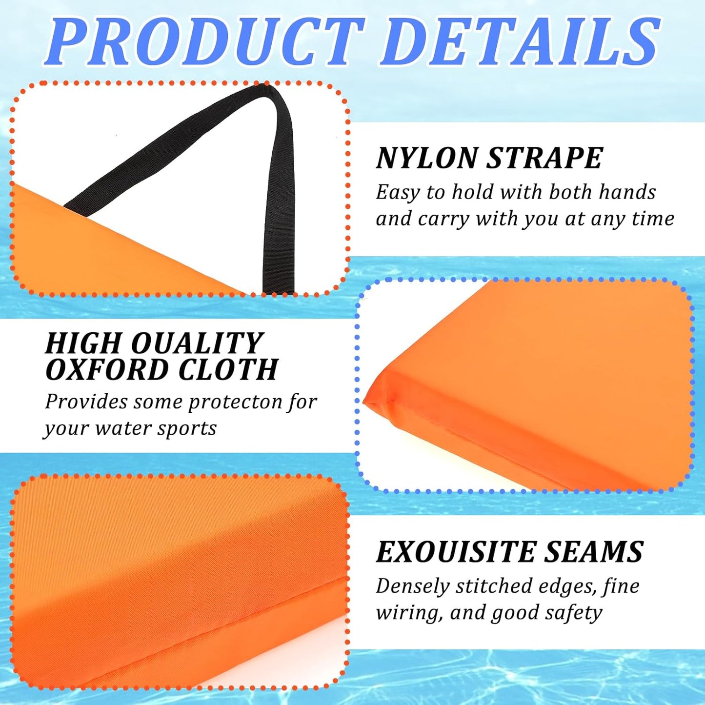 2 Pack Boat Throw Flotation Cushions,Flotation Cushion Throwable PFD Boat Cushion Emergency Marine Throwable Device for Kayaks, Canoes