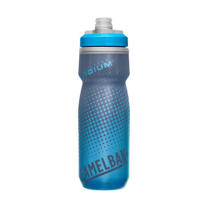 CamelBak Podium Chill Insulated Bike Squeeze Water Bottle, Cold Retention for Cycling, 21oz, Blue Dot