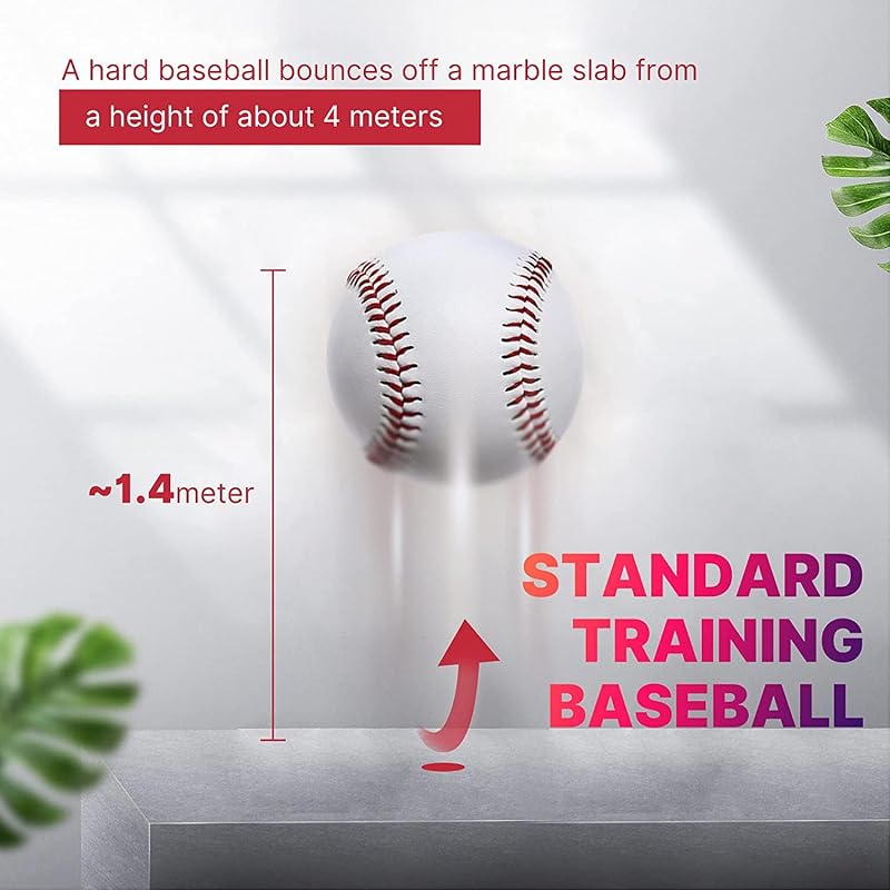 9-Inch Baseballs, Leather-Covered Training Ball, 108 Stitches, 5 oz, 1 Ball, 435 Grams