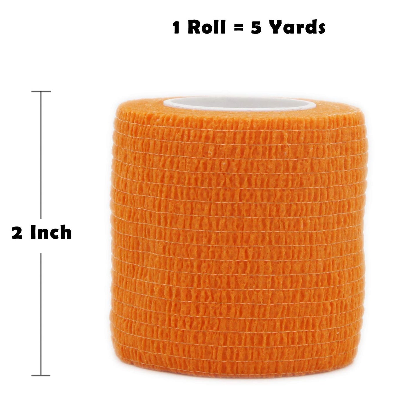 First Aid Bandages Cohesive Wrap Adhesive Self Adherent Tape Colorful (2-Inch, Orange)