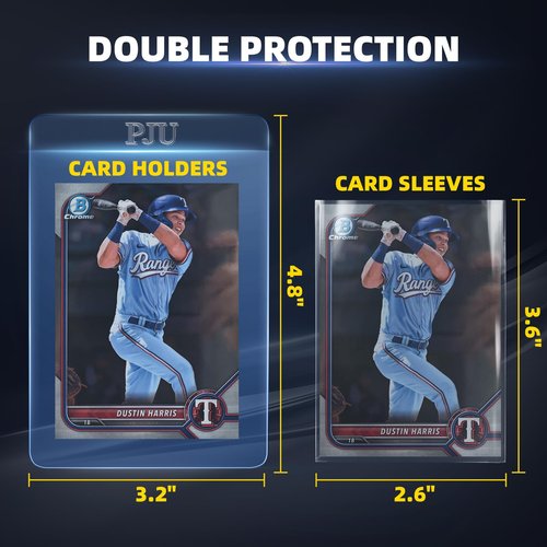 100ct Semi Rigid Card Holders & 100ct Card Sleeves for PSA, SGC, BGS, CSG Graded Card Submissions, Semi Rigid Card Sleeves, Baseball Card Protectors, PSA Graded Card Sleeve for Trading Card