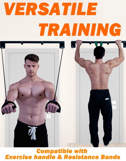 Fitarc Heavy Duty Wall Mount Pull Up Bar, Joist Mount Chin Up Bar for Doorway, Steel Construction, Home Gym Equipment