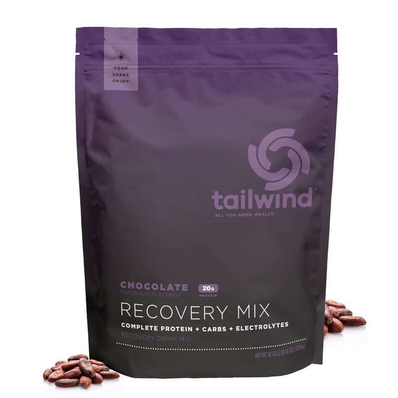 Tailwind Nutrition Recovery Mix, 20 Grams Complete Protein, Carbohydrates, and Electrolytes Powder Drink Mix for Post-Workout, Free of Gluten, Soy, and Dairy, Vegan, 20 Servings, Chocolate
