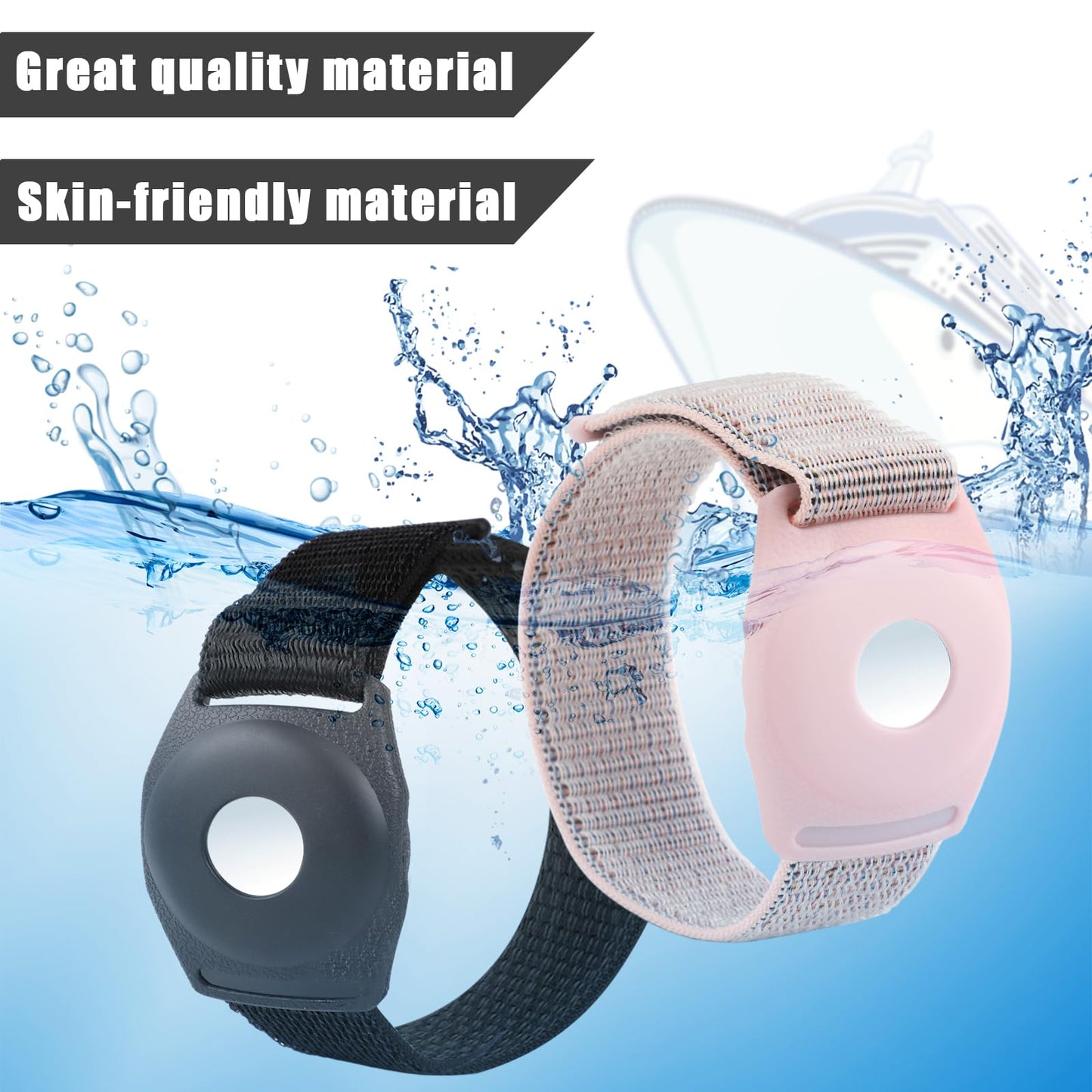 2pcs Holder for Princess Cruise Medallion, Adjustable Watch Holder for Princess Medallion Comfortable Wrist Bands with Magic Adhesive Bracelet for Princess Medallion Accessories for Men Women