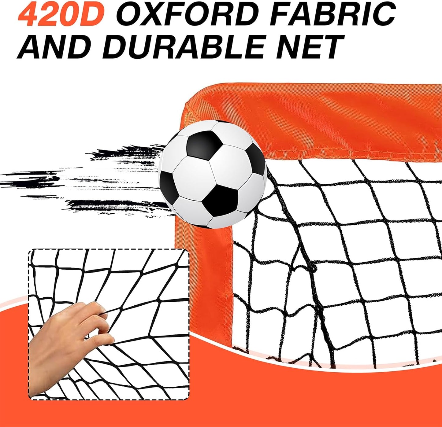 2 Pack 4' x 3' Soccer Goal Net Set, Pop Up Kids Practice Soccer Goals for Indoor and Outdoor.Portable Soccer Net with Carrying Bag & Ground Pegs, Perfect for Backyard, Field, Court