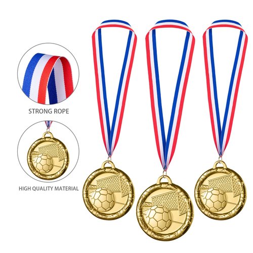 Abaokai 12 Pieces Soccer Medals for Awards for Kids and Adults, Gold Award Medals Set - Metal Olympic Style for Kid’s Sports Soccer Games and Prizes Awards, Party Favors, 2 Inches