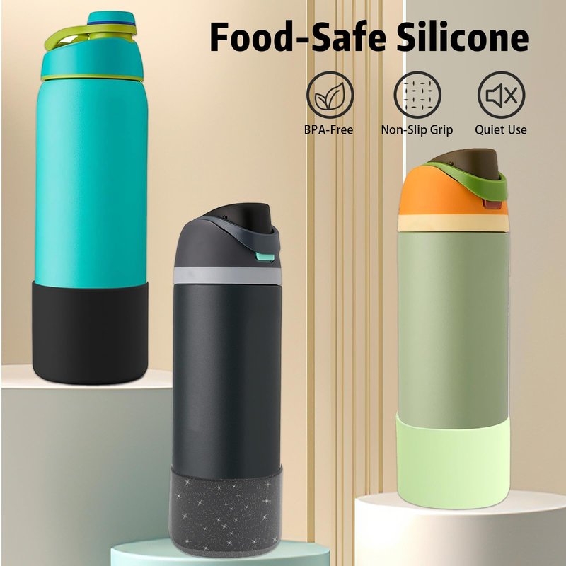 ALLVANA Silicone Water Bottle Boot for Owala 24 oz, Anti-Slip Protective Sleeve for Owala FreeSip, Twist & Flip Stainless Steel Water Bottle, Protective Bottom Base Cover