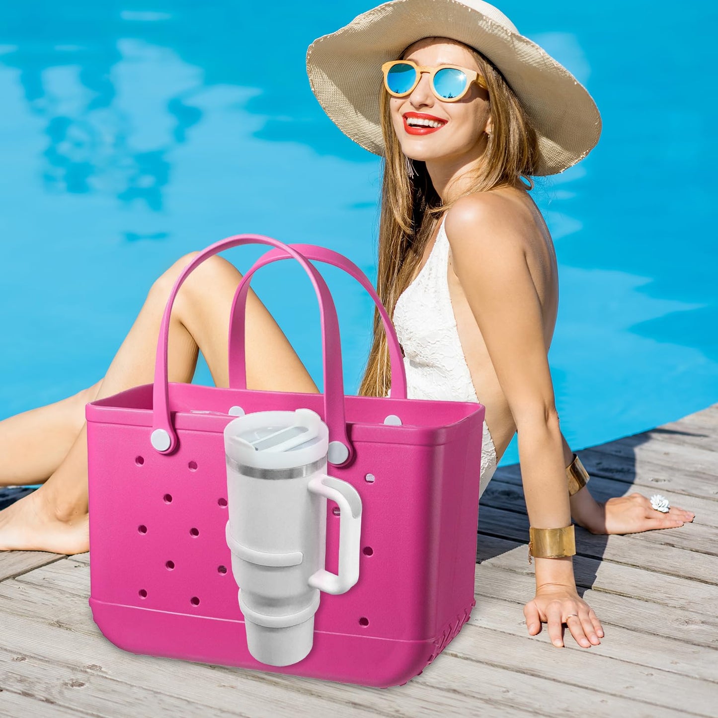 2 Pcs Cup Holder for Bogg Bag, 30oz and 40oz Water Bottle Accessories, Compatible with Bogg Bags and Simply Southern Totes