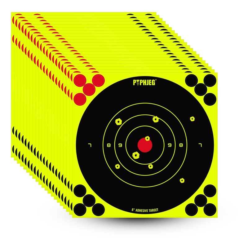 PTPHJEG Bright Fluorescent Yellow Adhesive Splatter Shooting Targets 8x8 Inches (25 Pack)