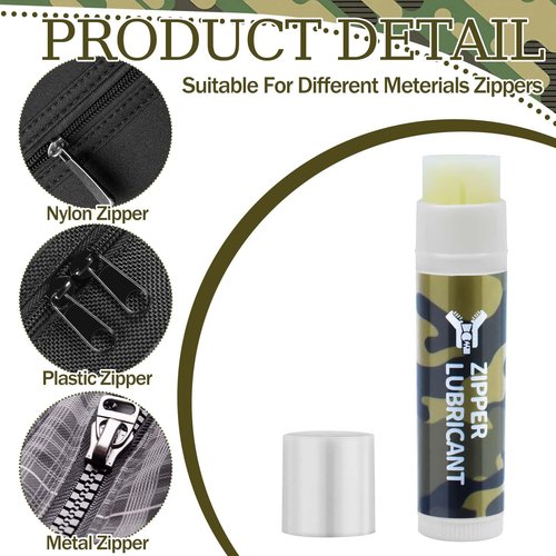 6Pcs Hunting Zipper Wax Sticks Portable Snap Lubricant Sticks Camouflage Snap Stick Zipper Lubricant Zipper Lube for Hunting Clothing Backpacks Tents Wetsuits Drysuits