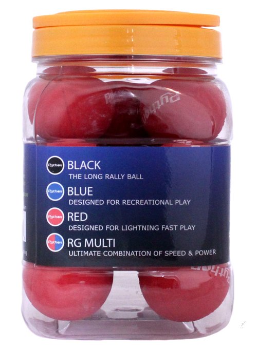 Python Red Racquetballs (Value Pack - 12 Ball Jug/Lightning Fast!)