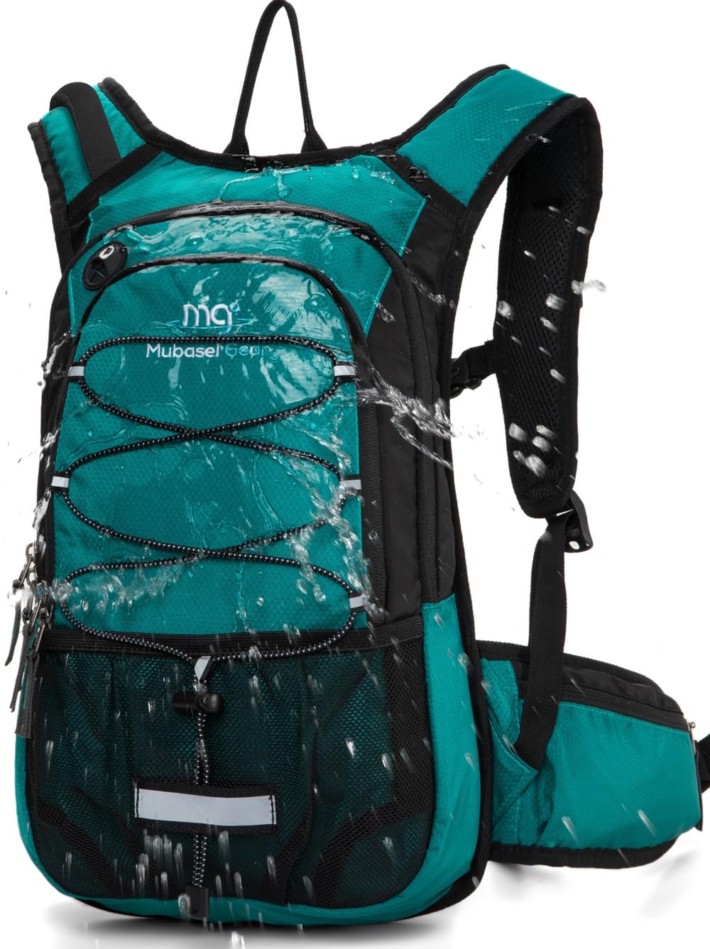 15L Insulated Hydration Backpack Pack with 2L Water Bladder Lightweight Hiking Backpack Bag for Women Men Daypack for Hiking Running Festival Camping Biking (Emerald)