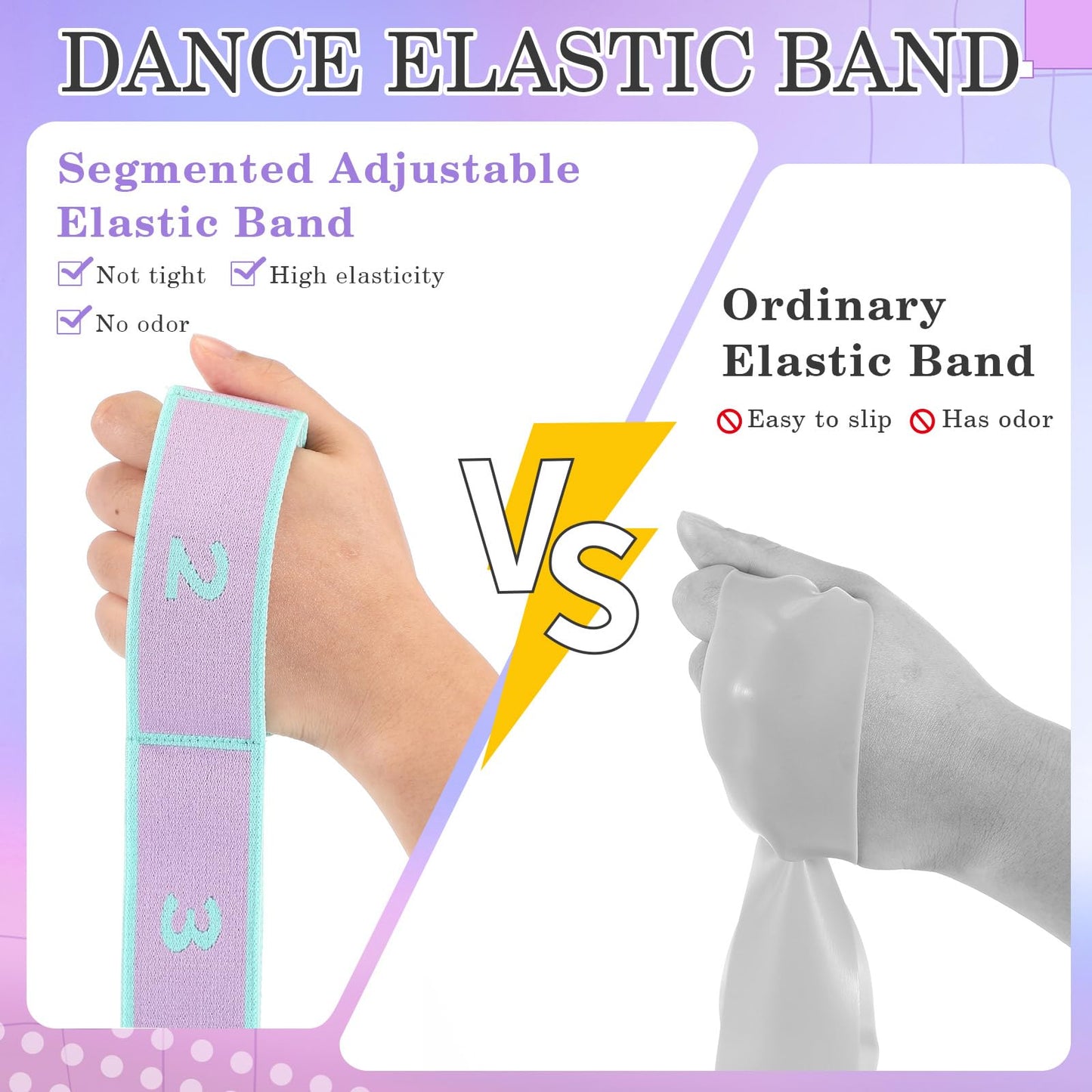 1 Pcs Stretch Strap for Kids Elastic Gymnastics Stretching Ballet Dance Band with 8 Loops Adjustable Exercise Training Resistance Strap for Children Stuff Pilates Latin Yoga Equipment (Purple)
