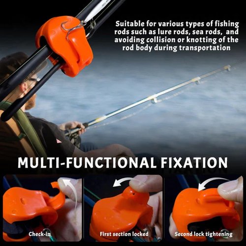 Multifunctional Rod Holder, High-Elastic Fishing Rod Holder Band, Lure Hook and Rods Holders Keeper for Organizing and Protecting Fishing Rods Fit Angler's Accessory (2pcs-A)