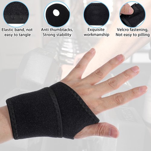 4PCS Wrist Wraps, Wrist Bandage Relieve Carpal Tunnel Pain, Adjustable Wrists Brace for Arthritis and Tendonitis Relieve Joint Pain (Black)