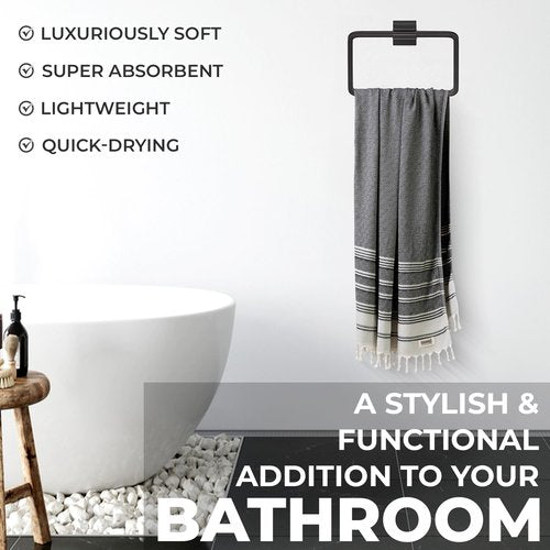 DEMMEX Organic Diamond Turkish Bath & Beach Towel - 100% Oeko-TEX Certified Cotton - Ultra-Soft, Quick-Dry, Lightweight, Compact Luxury Peshtemal Towel, Prewashed, Oversized, 71"x36", Navy Blue