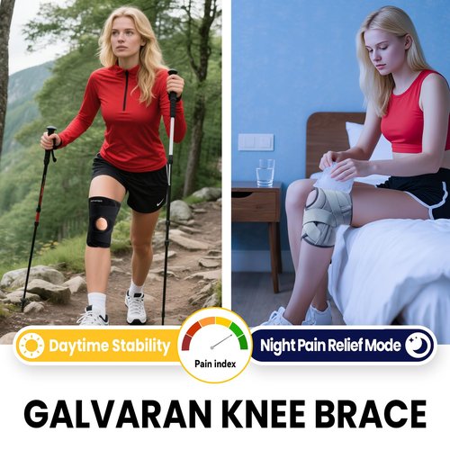 Galvaran Knee Brace for Men & Women - ACL, MCL, Meniscus Tear Support & Arthritis Pain Relief - Stabilizing Knee Braces Support with Side Stabilizers & Patella Gel Pad