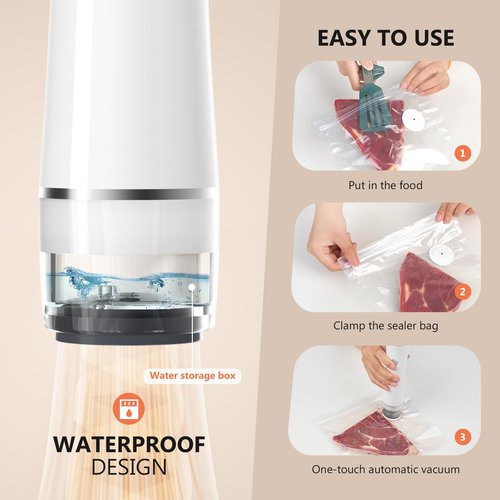 Kayiant Vacuum Sealer Set (Vacuum Sealer Machine + 40 Bags) Powerful Handheld Vacuum Sealer with Visual Water Tank, Waterproof Compact Protable 10X Preservation & Fresh