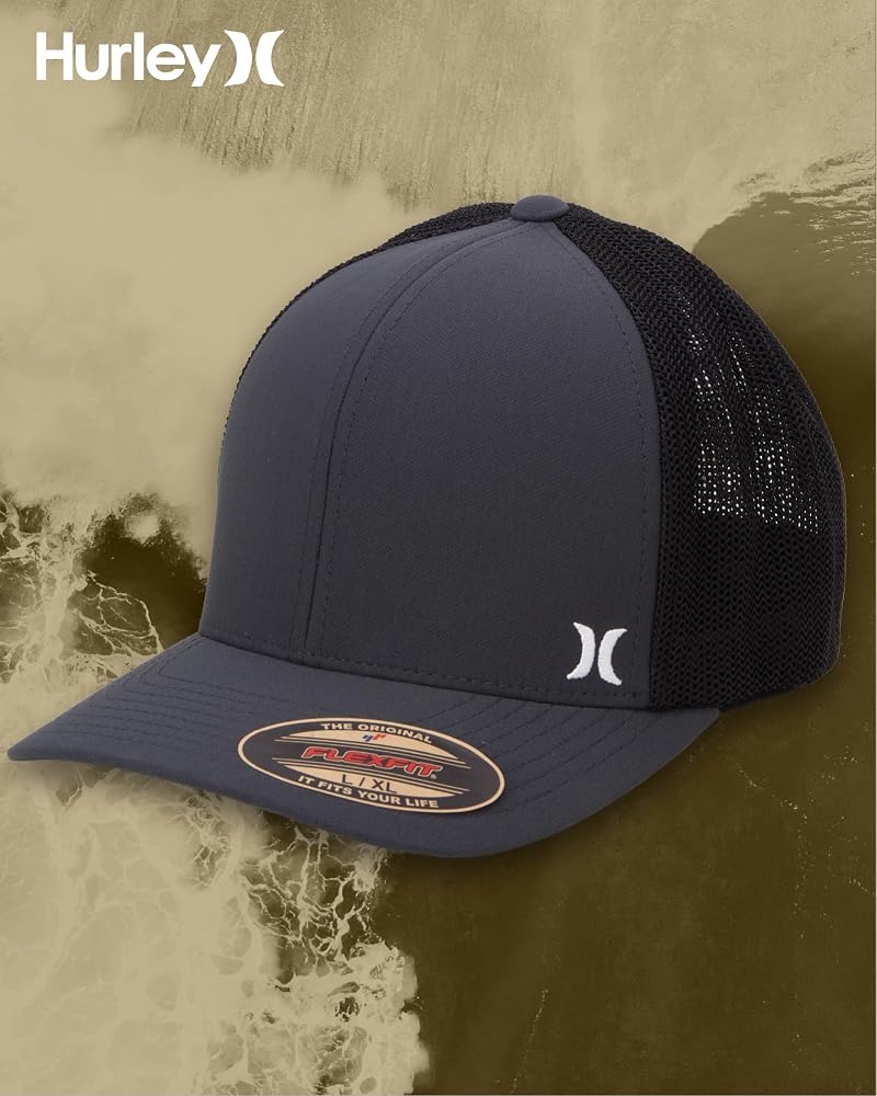 Hurley Mini Icon Mesh Fitted Trucker Cap Anthracite Large XL