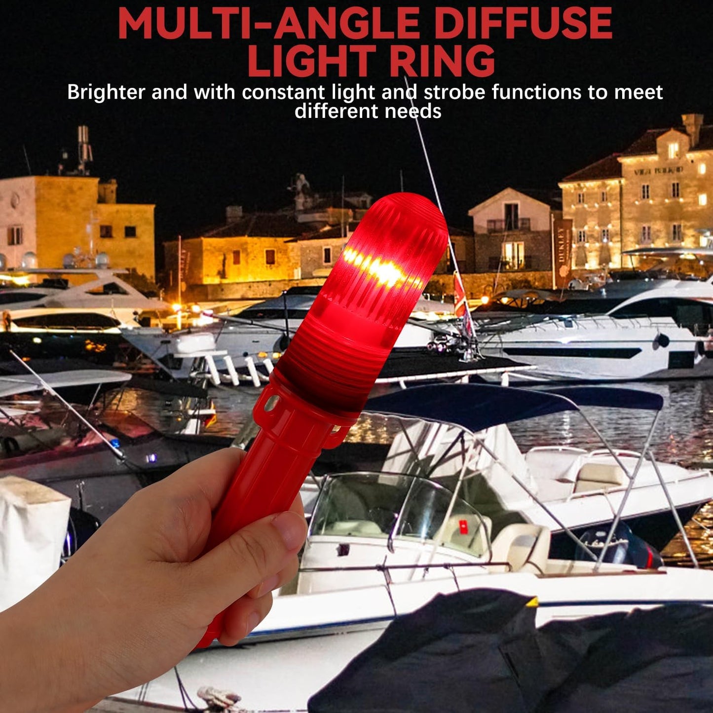 2PCS Boat Flares, Waterproof Signals for Fishing Nets, Buoys & Boats (Red)