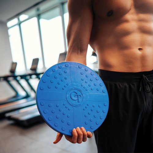 Core Trimmer Fitness 12" Waist Twisting Board for Exercise, Large Twisting Disc with Non-Slip Bottom, Ab Twister Board for Slimming and Strengthening Abs Hips & Thights Core Strength Training Full Body Toning Exercise Blue
