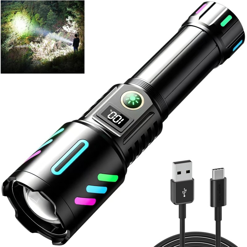 kwznob Rechargeable Flashlights 990,000 Lumens, Super Bright Flashlights with 5 Modes Adjustable, Waterproof Flashlight Powerful Flash Light for Home Camping Hiking Emergencies Gift