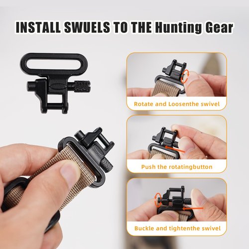 Tactical Rifle Gun Sling for Hunting ??Heavy-Duty Neoprene Padded Shoulder Strap, 3-Point Shotgun Sling Adjustable Non-Slip Design with Swivel Hook for Shotguns & Outdoor Gear