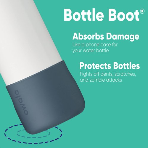 Owala Silicone Water Bottle Boot, Anti-Slip Protective Sleeve for Water Bottle, Protects FreeSip, Twist, and Flip Stainless Steel Water Bottles, 32 Oz, Black
