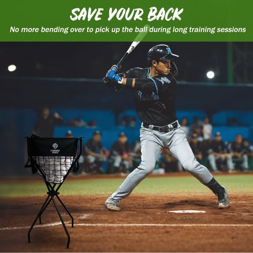 G-Squared BCDY1 Heavy Duty Ball Caddy,Holds 100+ Balls, Tool Free Assembly and Detachable Bag, Ideal for Solo/Pro Training, Easy Move