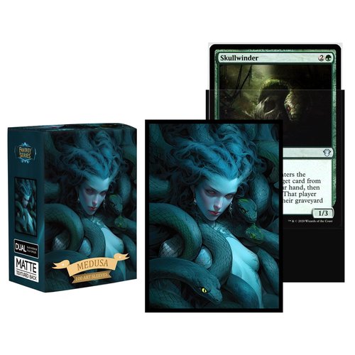 Katomula 100 MTG Card Sleeves with 100 Inner Sleeve, Textured Back Art Sleeves, Fit Standard Size Cards - Medusa