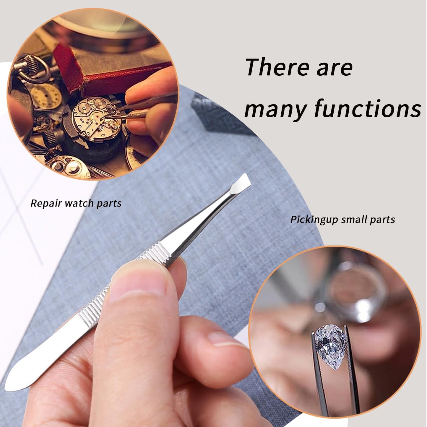 2Pcs Stainless Steel Tweezers for Women Facial Hair