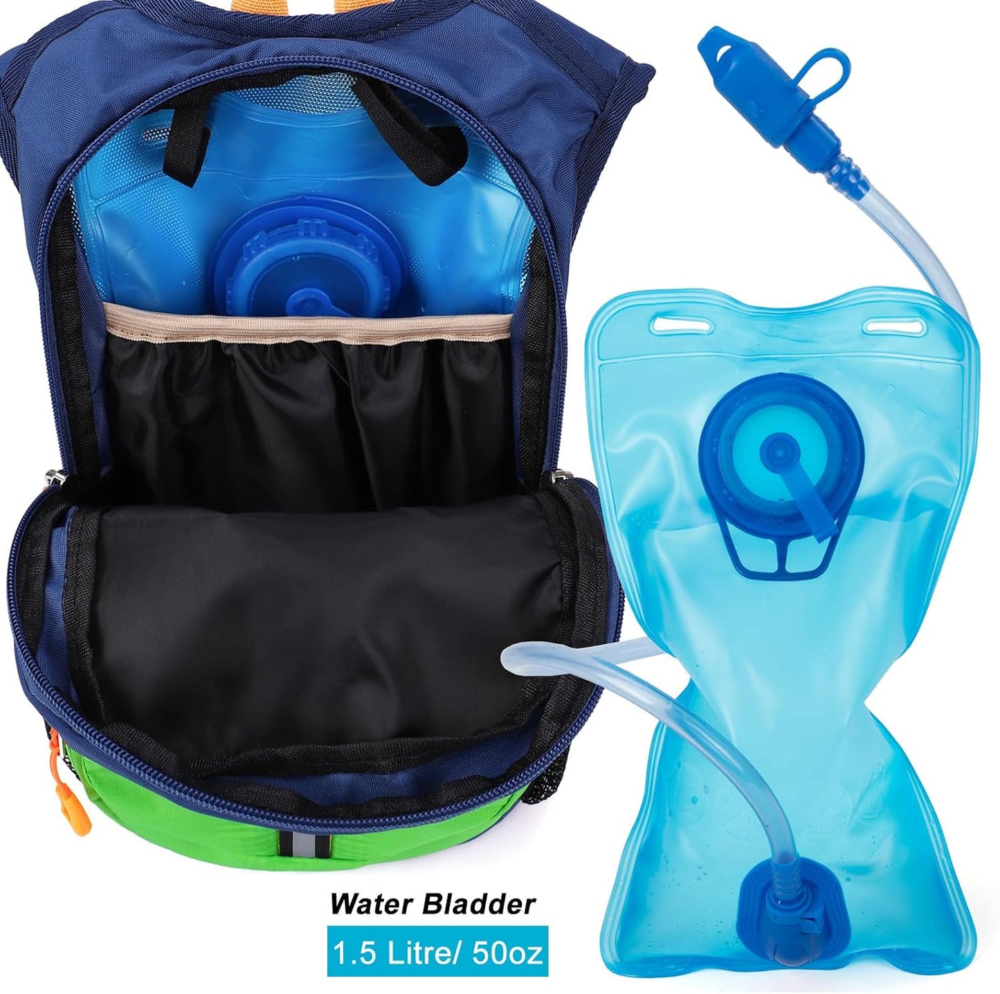 Ivygreen Kids Hydration Backpack, Hiking Backpack for Boys or Girls with 1.5L Water Bladder