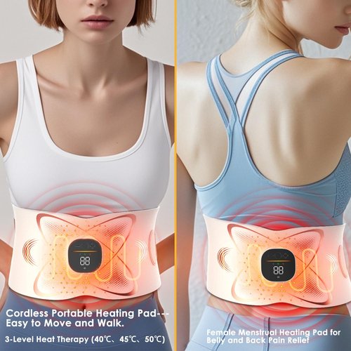 Abs Sculptor, Ab Toning Belt with Heating Pad for Stomach Cellulite Removal Fat Burning, ab Toner Machine for Belly Exercise Smooth & Firming, Lower Back Massager for Women Men Pain Relief Unisex