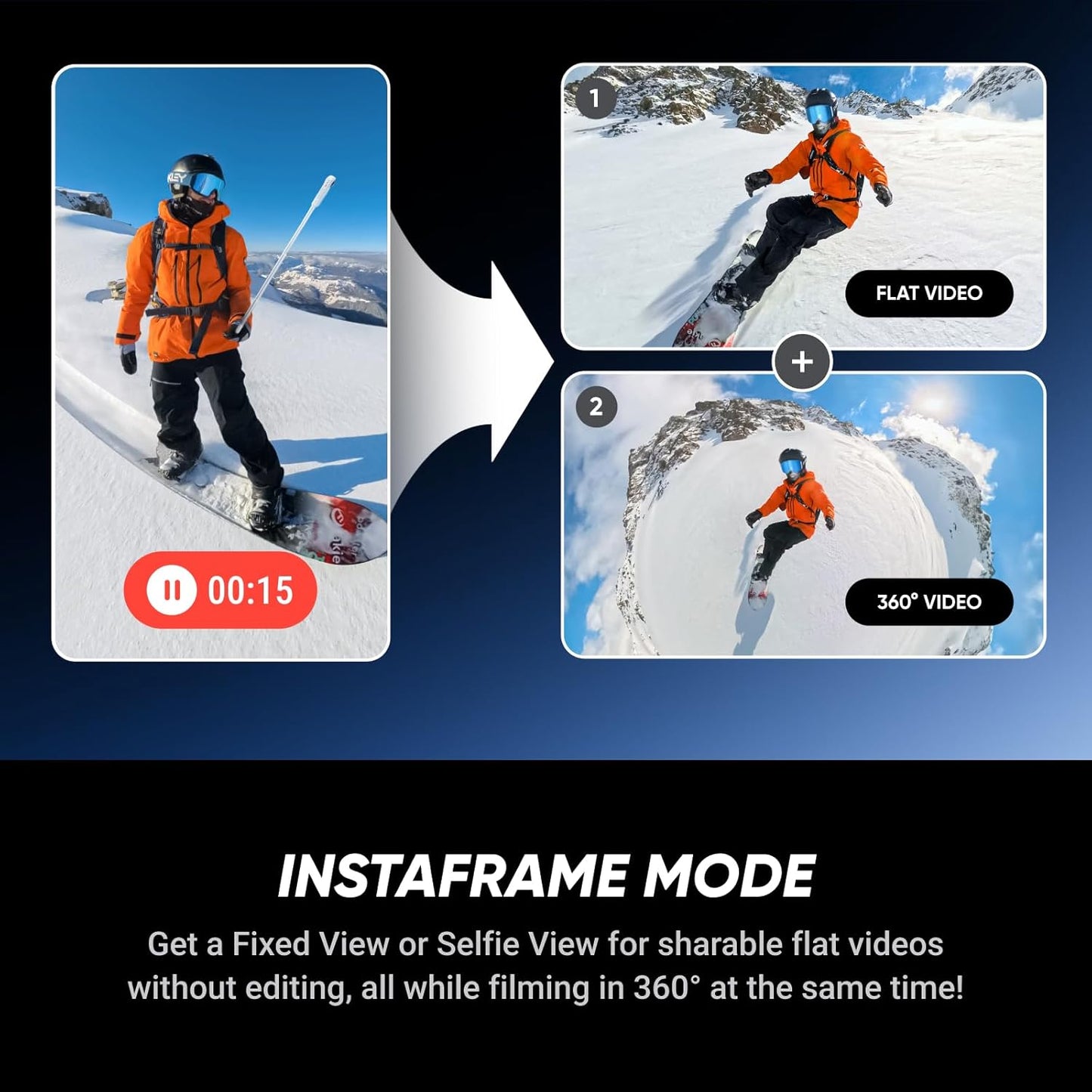 Insta360 X5 Starter Bundle - Waterproof 8K 360° Action Camera, Leading Low Light, Invisible Selfie Stick Effect, Rugged & Replaceable Lens, 3-Hour Battery, Clear Audio, Stabilization