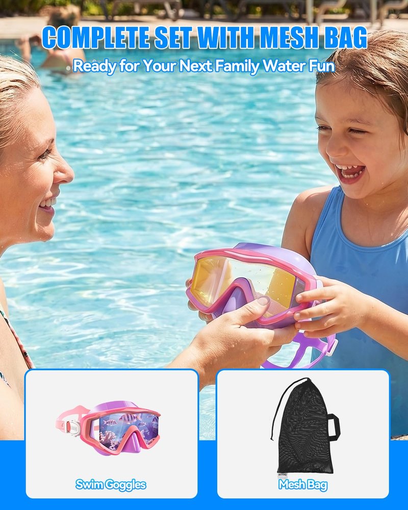 Aegend Swim Goggles for Adults Kids - 220°Wide View Anti-Fog Goggles with Mesh Bag for Indoor Outdoor Pool Beach Swimmming