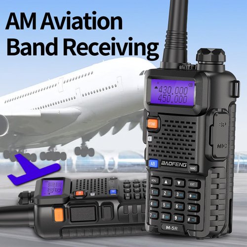 Ham Radio Baofeng UV-5R Radio Upgrade Handheld Long Range UV5R Walkie Talkies with Earpiece M-5R 5RX Multi Band Two Way Radio with Copy Frequency,USB-C Charger for Hunting Survival Gear,2 Pack