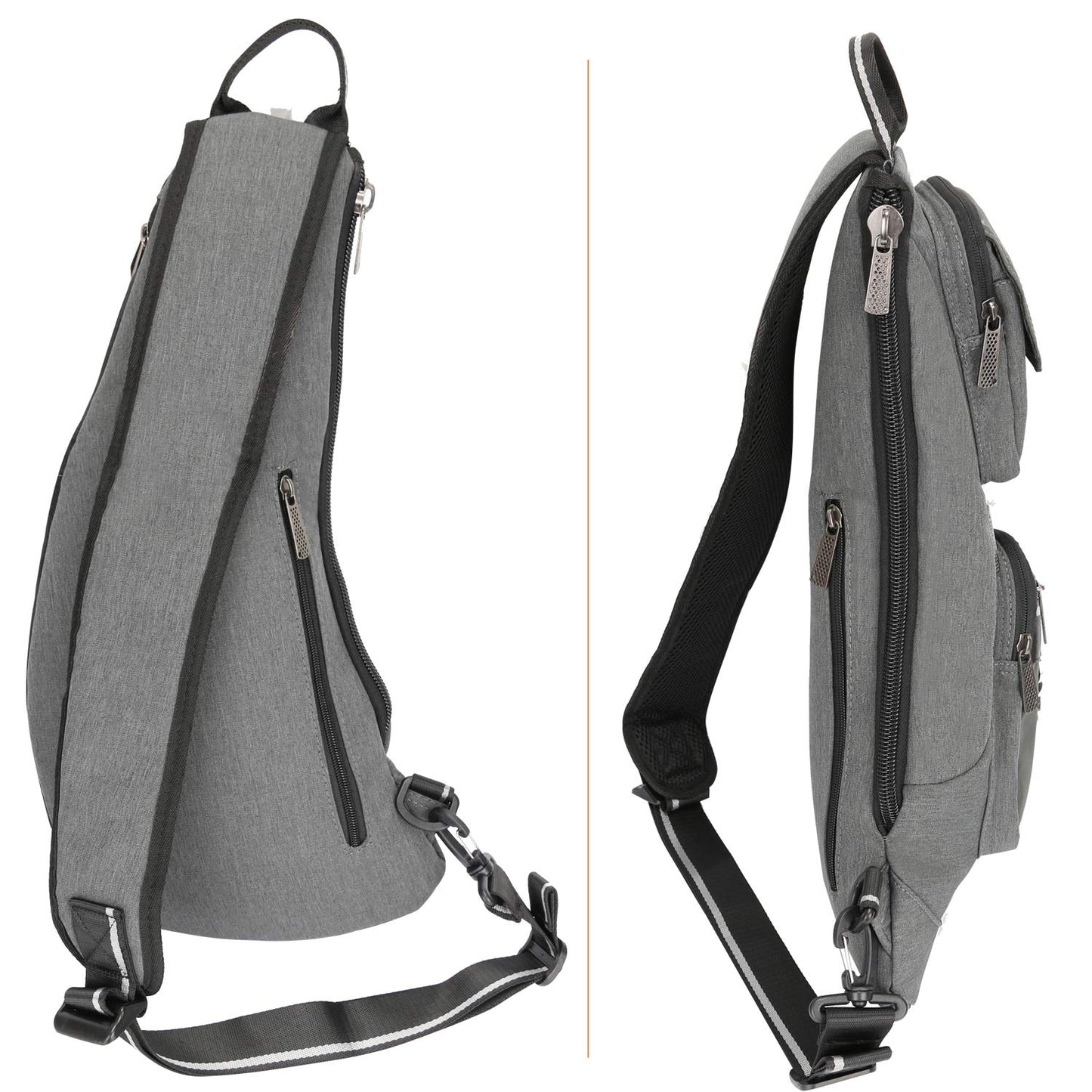 Kawei Knight Jochui Nylon Sling Bag Small Backpack Crossbody Bags Shoulder Bag Gray