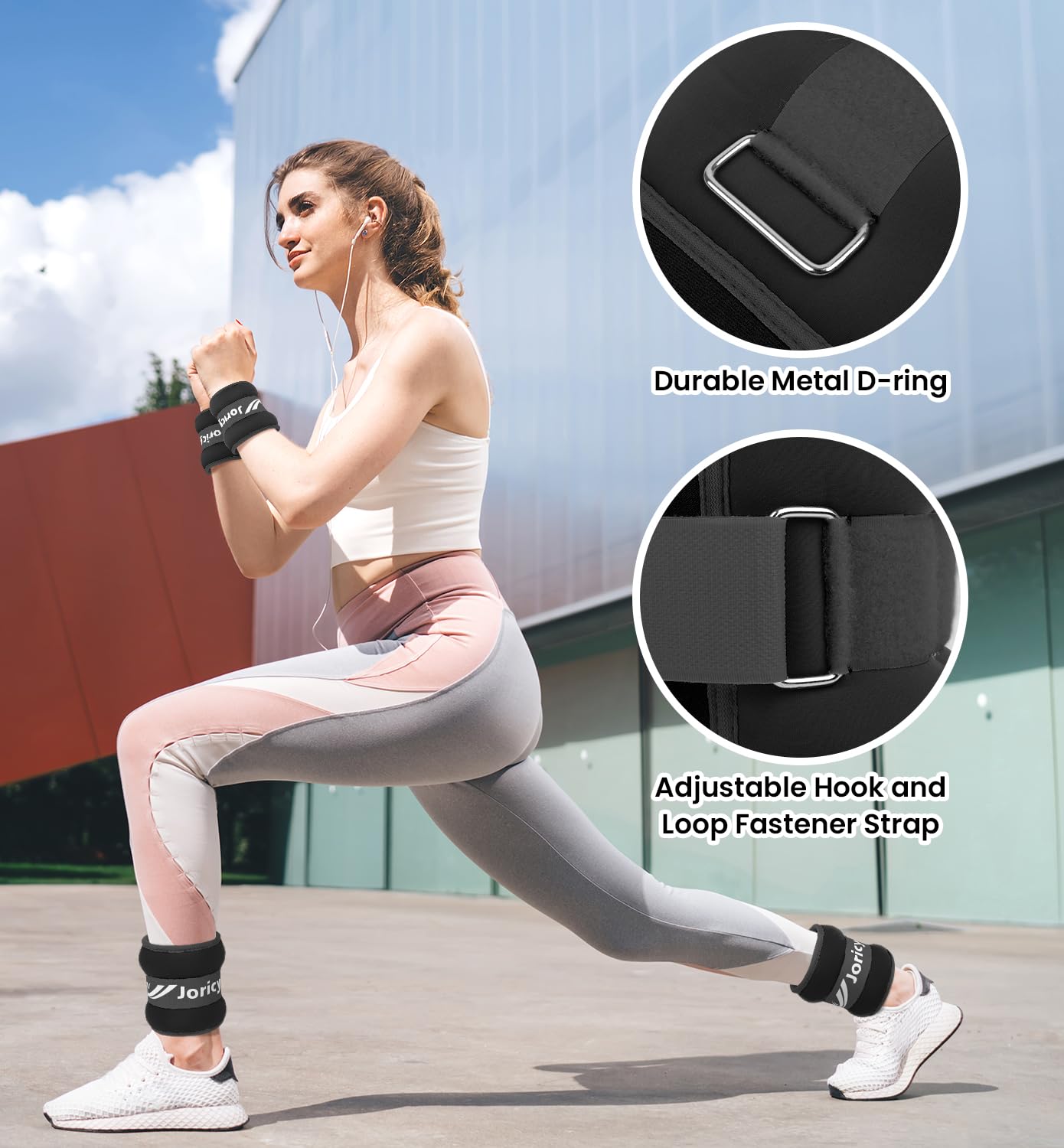 Ankle Weights, Wrist Leg Arm Weight for Women Men Children with Adjustable Straps, Strength Training Weighted for Yoga, Jogging, Running, Walking, Fitness, Gym Workout - 4LBS Pair (2 LB Each Weight),