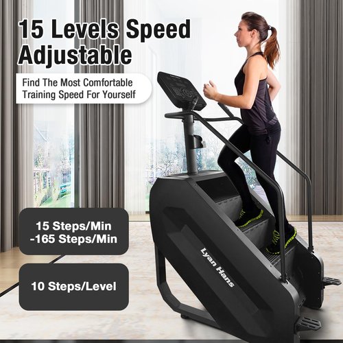 Stair Stepper, Commercial Grade Stepper Machine, Stepmill for Exercise at Home, Stair Climber for Cardio and Lower Body Workouts,15 Speed Levels, 660LBS Capacity, 15-165 Steps/Minute